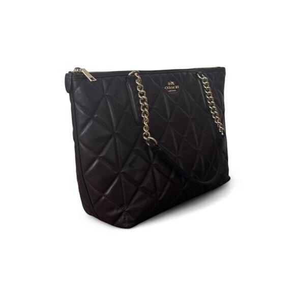 Coach Ava Chain Quilted Leather Tote in Rich Oxblood - Picture 4 of 7